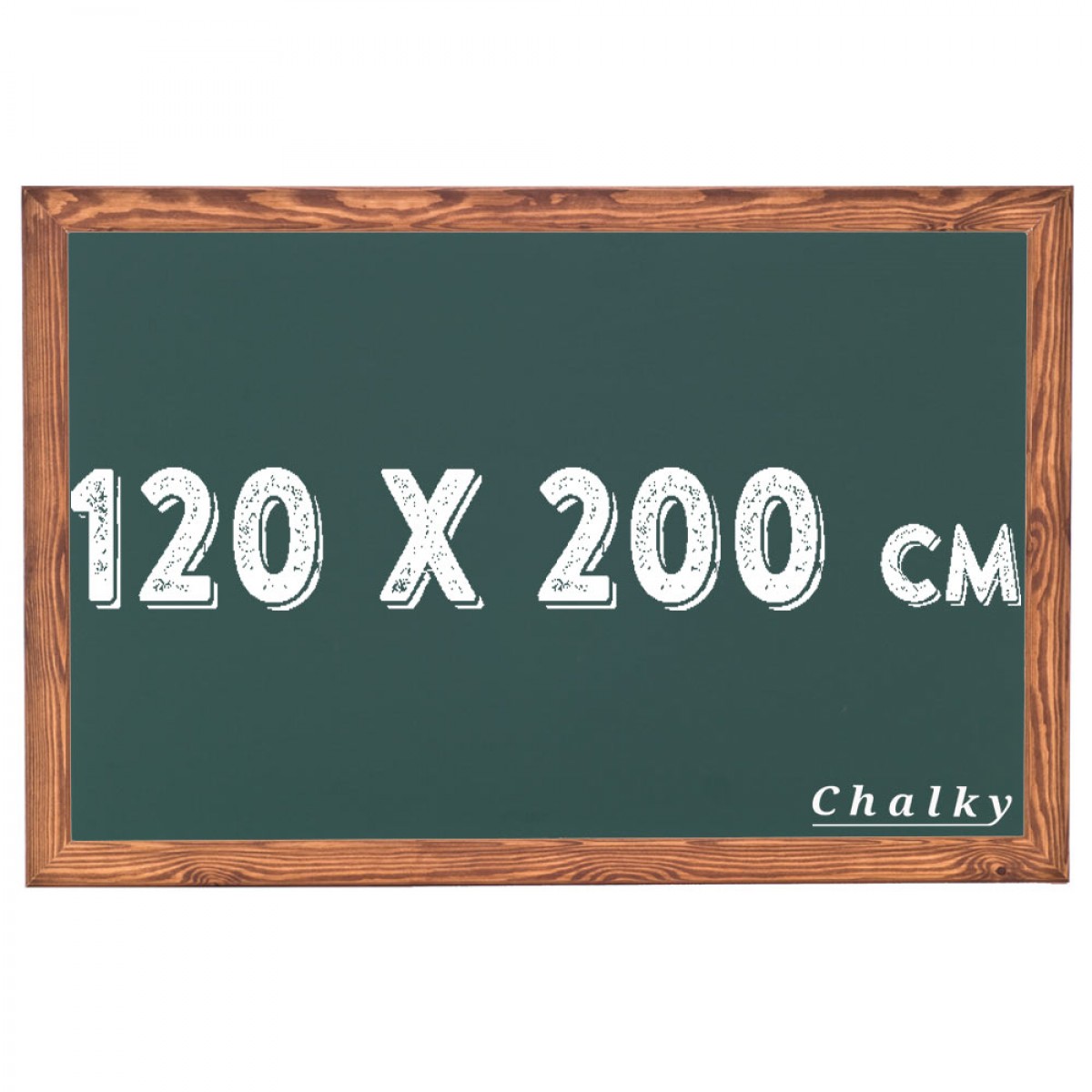 Chalky Kara Tahta Ahşap Çerçeveli Tebeşir Yazı Tahtası 120x200 cm - Yeşil
