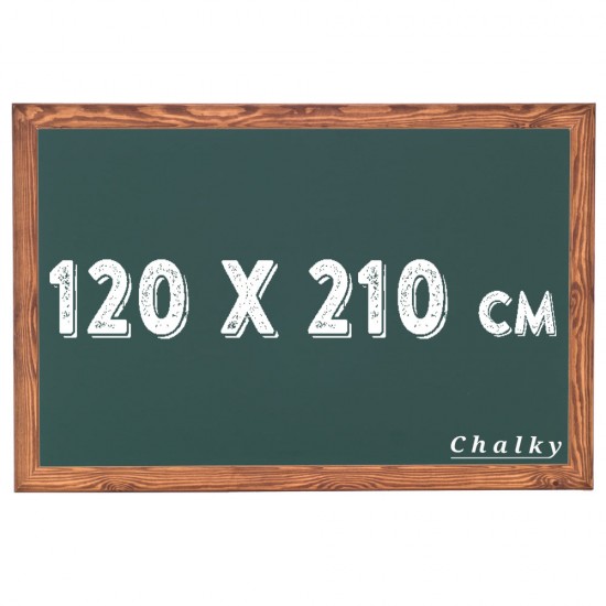 Chalky Kara Tahta Ahşap Çerçeveli Tebeşir Yazı Tahtası 120x210 cm - Yeşil