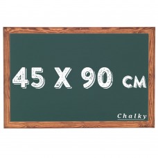 Chalky Kara Tahta Ahşap Çerçeveli Tebeşir Yazı Tahtası 45x90 cm - Yeşil