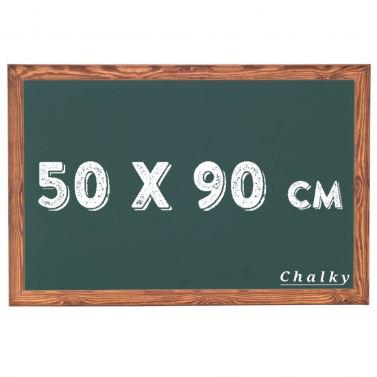 Chalky Kara Tahta Ahşap Çerçeveli Tebeşir Yazı Tahtasi 50x90 cm - Yeşil