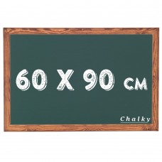 Chalky Kara Tahta Ahşap Çerçeveli Tebeşir Yazı Tahtasi 60x90 cm - Yeşil