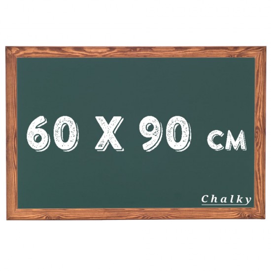 Chalky Kara Tahta Ahşap Çerçeveli Tebeşir Yazı Tahtasi 60x90 cm - Yeşil