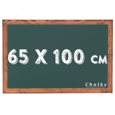 Chalky Kara Tahta Ahşap Çerçeveli Tebeşir Yazı Tahtası 65x100 cm - Yeşil
