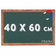 Chalky Manyetik Kara Tahta Ahşap Çerçeveli - Tebeşir Yazı Tahtası 40x60 cm - Yeşil
