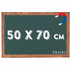 Chalky Manyetik Kara Tahta Ahşap Çerçeveli - Tebeşir Yazı Tahtası 50x70 cm - Yeşil