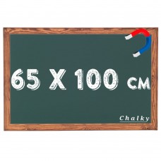 Chalky Manyetik Kara Tahta Ahşap Çerçeveli - Tebeşir Yazı Tahtası 65x100 cm - Yeşil
