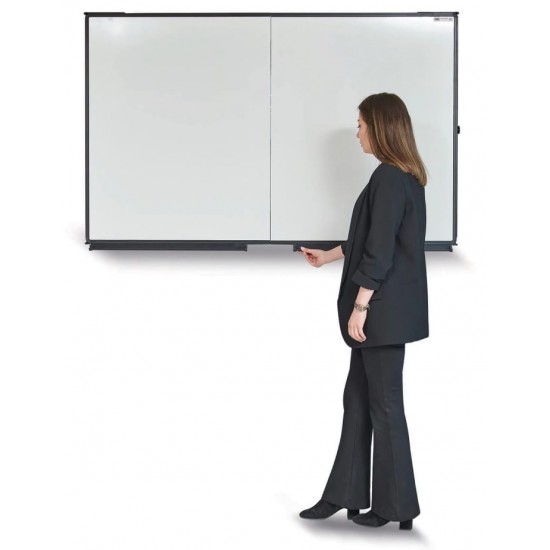 Katlanır Kanatlı Sistem Seramik Emaye Yazı Tahtası Combine - 86" Led Dokunmatik Etkileşim Ekran Akıllı Tahta - Dijital İnteraktif Panel - Sunum Ekranı