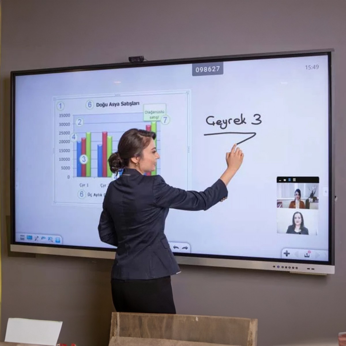 Emko 65" Go Serisi Led Dokunmatik Etkileşim Ekran Akıllı Tahta - Dijital İnteraktif Panel - Sunum Ekranı