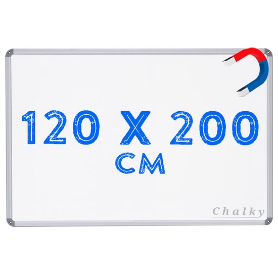 Chalky Manyetik Beyaz Yazı Tahtası Alüminyum Çerçeveli 120x200 cm