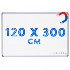Chalky Manyetik Beyaz Yazı Tahtası Alüminyum Çerçeveli 120x300 cm