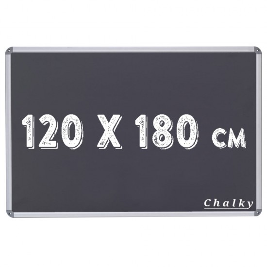 Chalky Alüminyum Çerçeveli Kara Tahta 120x180 cm - Siyah