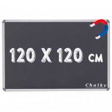 Chalky Manyetik Kara Tahta - Tebeşir Yazı Tahtası 120x120 cm - Siyah