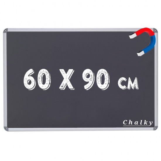 Chalky Manyetik Kara Tahta - Tebeşir Yazı Tahtası 60x90 cm - Siyah