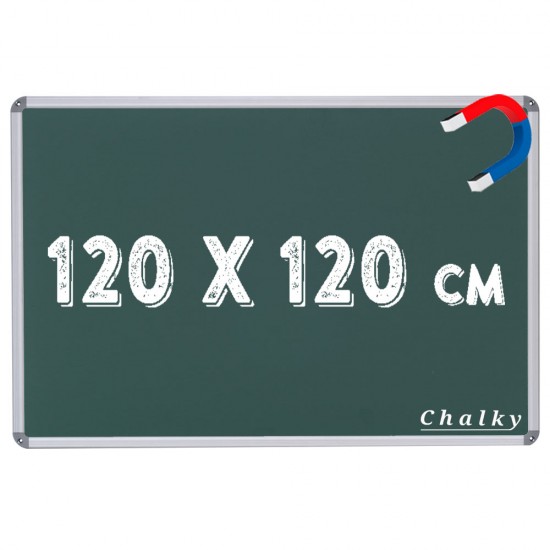 Chalky Manyetik Kara Tahta - Tebeşir Yazı Tahtası 120x120 cm - Yeşil