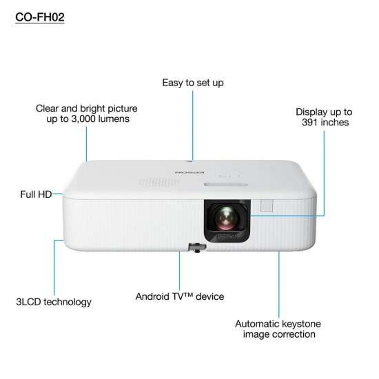 Epson CO-FH02 Smart Full HD 1080p 3000 Lümen Projeksiyon Cihazı