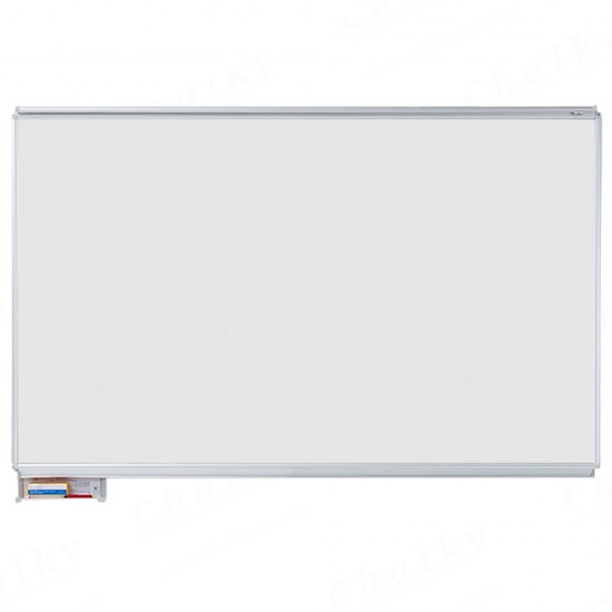 60x90 cm İpek Mat Çelik Seramik Emaye Yazı Tahtası - Alüminyum Çerçeveli Duvara Monte - Beyaz