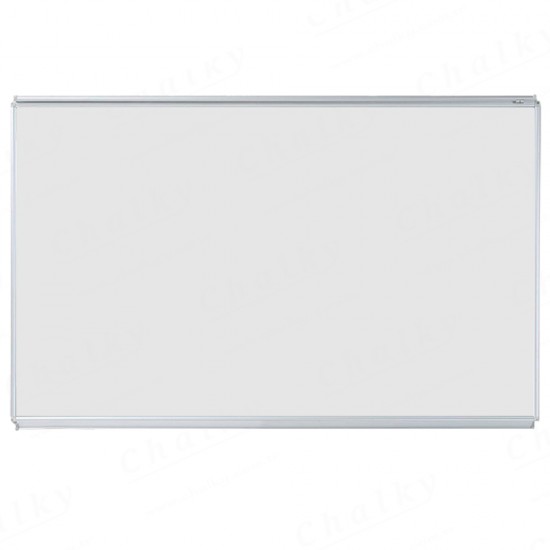 60x90 cm İpek Mat Çelik Seramik Emaye Yazı Tahtası - Alüminyum Çerçeveli Duvara Monte - Beyaz