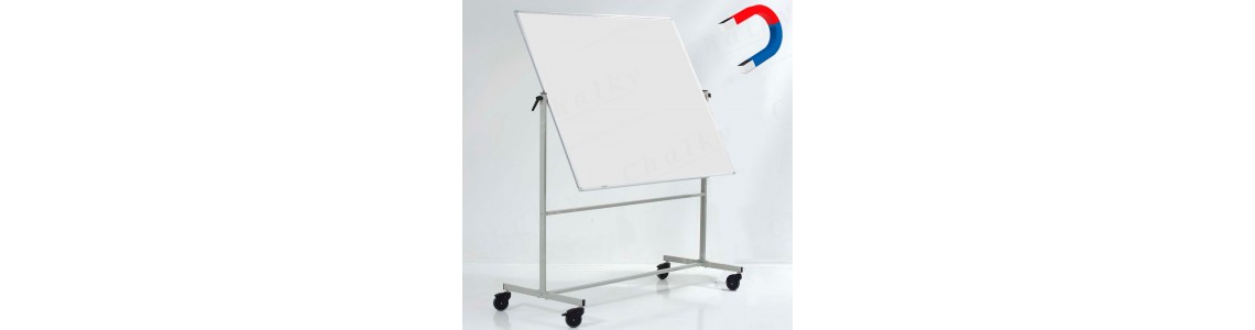 Mobil Tekerlekli Çift Yüzlü Çelik Seramik Emaye Yazı Tahtası