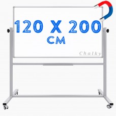Chalky Mobil Tekerlekli Çift Taraflı Manyetik Beyaz Yazı Tahtası 120x200 cm