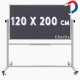 Chalky Mobil Tekerlekli Çift Taraflı Manyetik Kara Tahta 120x200 cm