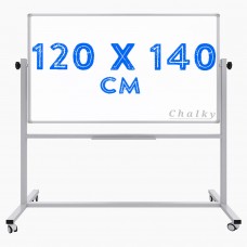 Chalky Mobil Tekerlekli Çift Taraflı Beyaz Yazı Tahtası 120x140 cm