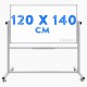 Chalky Mobil Tekerlekli Çift Taraflı Beyaz Yazı Tahtası 120x140 cm
