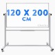 Chalky Mobil Tekerlekli Çift Taraflı Beyaz Yazı Tahtası 120x200 cm
