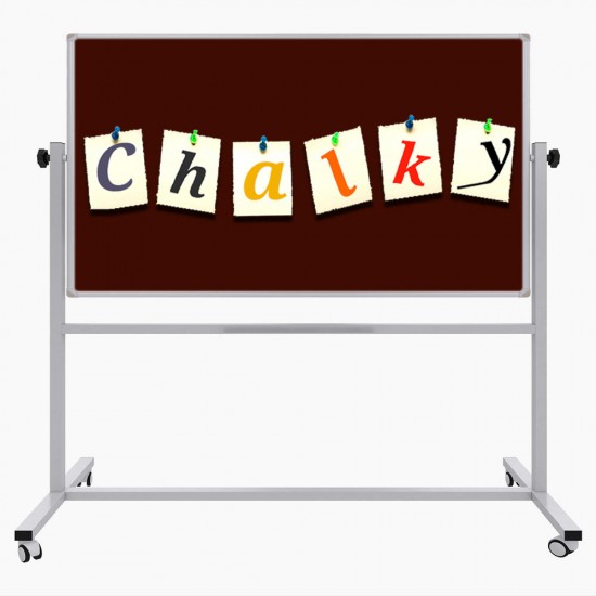 Chalky Mobil Tekerlekli Çift Taraflı Kumaş Pano 120x200 cm