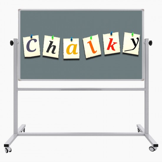 Chalky Mobil Tekerlekli Çift Taraflı Kumaş Pano 120x200 cm