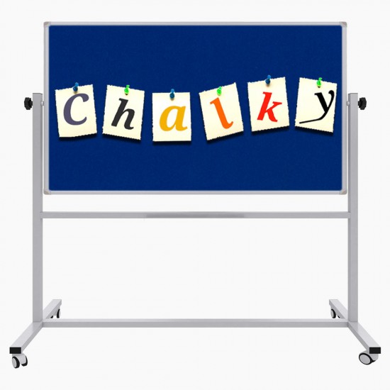 Chalky Mobil Tekerlekli Çift Taraflı Kumaş Pano 120x200 cm