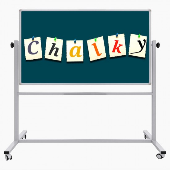 Chalky Mobil Tekerlekli Çift Taraflı Kumaş Pano 120x200 cm