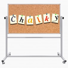 Chalky Mobil Tekerlekli Çift Taraflı Mantar Pano 90x120 cm