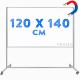 Chalky Mobil Tekerlekli Tek Taraflı Manyetik Beyaz Yazı Tahtası 120x140 cm