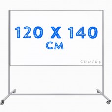 Chalky Mobil Tekerlekli Tek Taraflı Beyaz Yazı Tahtası 120x140 cm