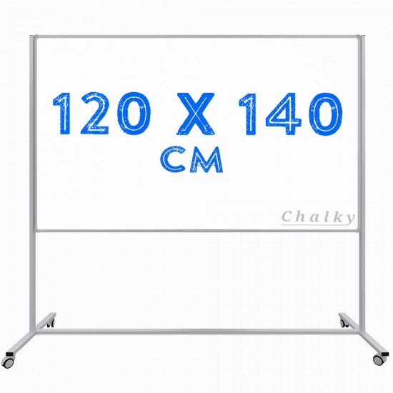 Chalky Mobil Tekerlekli Tek Taraflı Beyaz Yazı Tahtası 120x140 cm