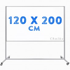 Chalky Mobil Tekerlekli Tek Taraflı Beyaz Yazı Tahtası 120x200 cm