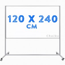 Chalky Mobil Tekerlekli Tek Taraflı Beyaz Yazı Tahtası 120x240 cm
