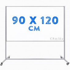Chalky Mobil Tekerlekli Tek Taraflı Beyaz Yazı Tahtası 90x120 cm