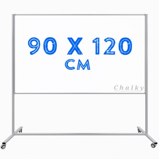 Chalky Mobil Tekerlekli Tek Taraflı Beyaz Yazı Tahtası 90x120 cm