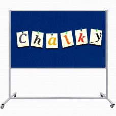 Chalky Mobil Tekerlekli Tek Taraflı Kumaş Pano 90x120 cm