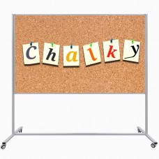 Chalky Mobil Tekerlekli Tek Taraflı Mantar Pano 90x120 cm