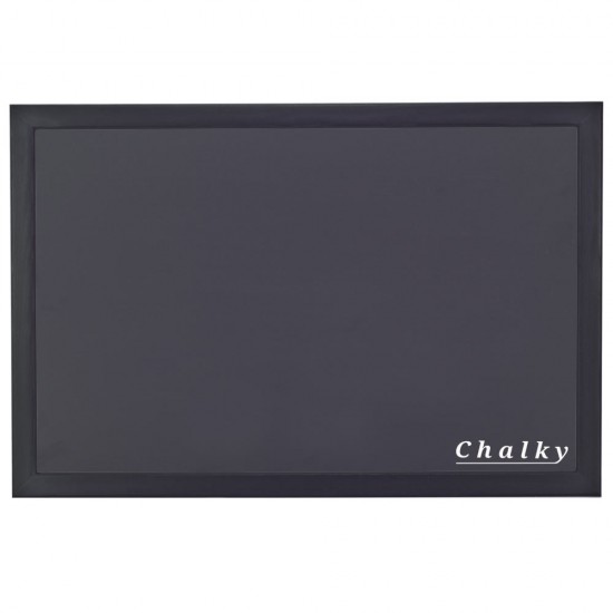 Chalky Kara Tahta Siyah Çerçeveli Tebeşir Yazı Tahtası 65x100 cm - Siyah
