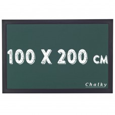Chalky Kara Tahta Siyah Çerçeveli Tebeşir Yazı Tahtası 100x200 cm - Yeşil