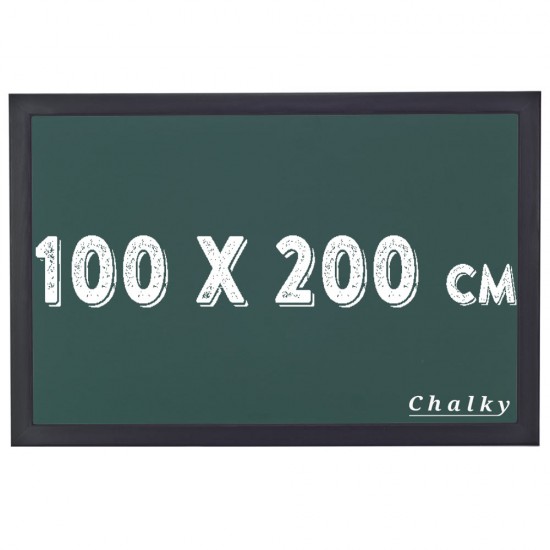 Chalky Kara Tahta Siyah Çerçeveli Tebeşir Yazı Tahtası 100x200 cm - Yeşil