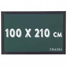 Chalky Kara Tahta Siyah Çerçeveli Tebeşir Yazı Tahtası 100x210 cm - Yeşil
