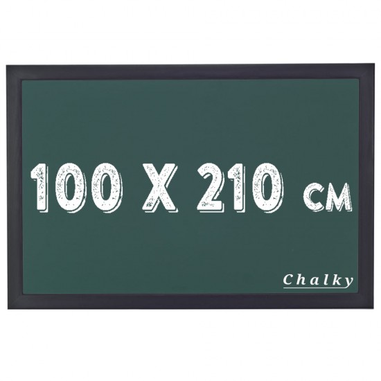 Chalky Kara Tahta Siyah Çerçeveli Tebeşir Yazı Tahtası 100x210 cm - Yeşil