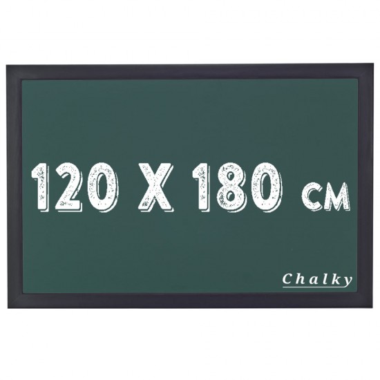 Chalky Kara Tahta Siyah Çerçeveli Tebeşir Yazı Tahtası 120x180 cm - Yeşil
