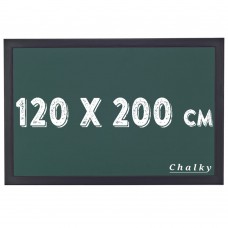 Chalky Kara Tahta Siyah Çerçeveli Tebeşir Yazı Tahtası 120x200 cm - Yeşil