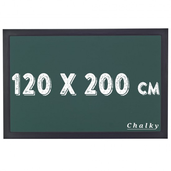 Chalky Kara Tahta Siyah Çerçeveli Tebeşir Yazı Tahtası 120x200 cm - Yeşil