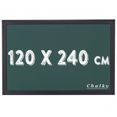 Chalky Kara Tahta Siyah Çerçeveli Tebeşir Yazı Tahtası 120x240 cm - Yeşil